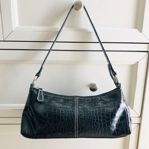 Nine West Croc Embossed Black Handbag